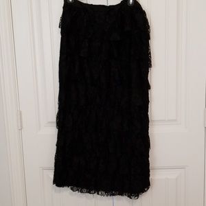 Maxi black lace skirt